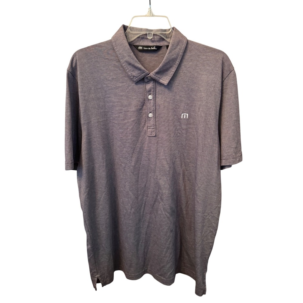 Travis Mathew Mens Polo Shirt Gray Short Sleeve Golf Casual Apparel Size‎ XL